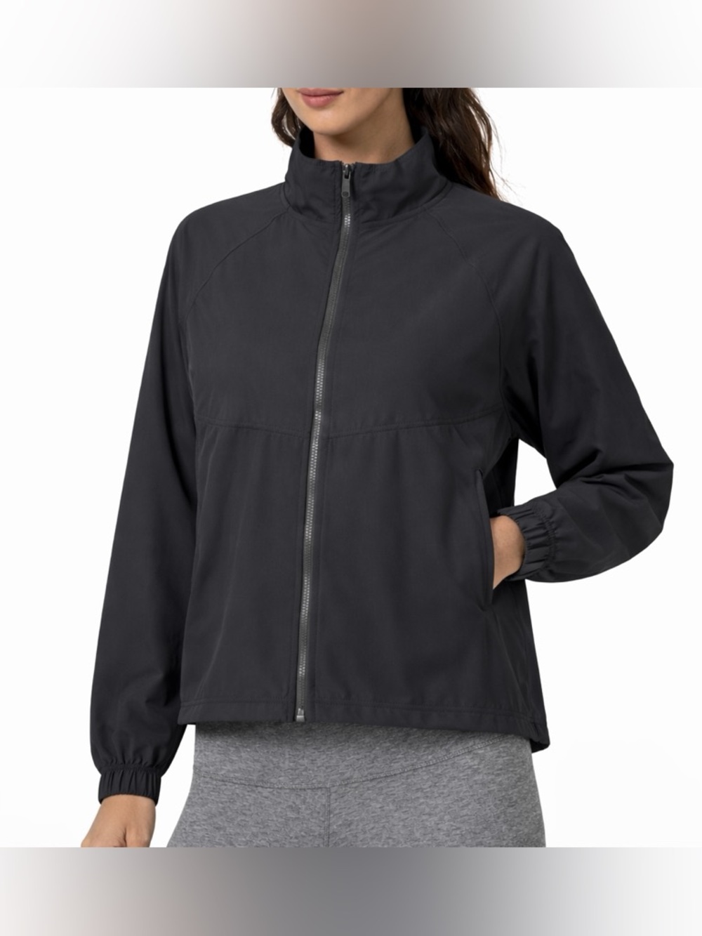 Lululemon Womens Activewear Lightweight Full-Zip Jacket Black Relaxed Fit Size 8 - Picture 7 of 7